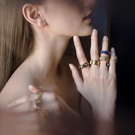 北京仓｜Acchitto-AMAME- 经典黑 密语 爱我 水晶 戒指［意大利设计师］ 商品图3