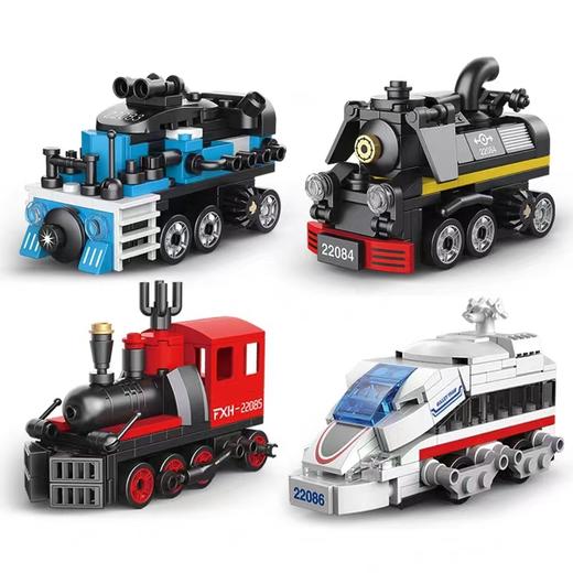 火车动车模型回力车（22083-22086款）迪库 小颗粒拼装积木 商品图0