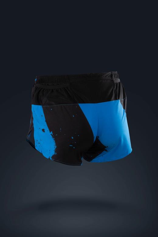 严素跑步运动短裤 蓝黑箭头 男女通用竞速款 三口袋 快干 轻量  严素态度 商品图1