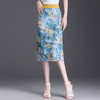 优雅气质，印花通勤中长款修身时尚包臀裙夏款高腰半身裙MYX-6678 商品缩略图0