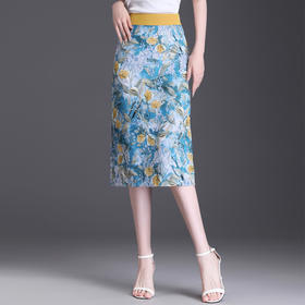 优雅气质，印花通勤中长款修身时尚包臀裙夏款高腰半身裙MYX-6678