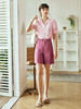 OLrain欧芮儿法式树莓粉休闲裤女夏季2023年新款高腰直筒西装短裤 商品缩略图2