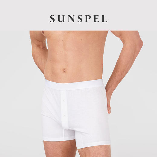 SUNSPEL男士精纺超细长绒棉双粒扣平角内裤中腰内裤 商品图2