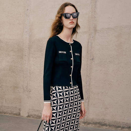 EITIE爱特爱春季新款时尚简约修身显瘦针织衫7301005 商品图3