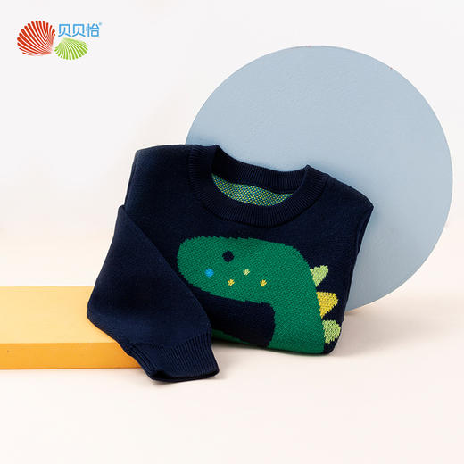 贝贝怡童装男童春秋款儿童针织套头毛衣中大童宝宝卡通休闲上衣231S3132 商品图3