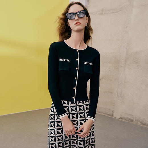 EITIE爱特爱春季新款时尚简约修身显瘦针织衫7301005 商品图4