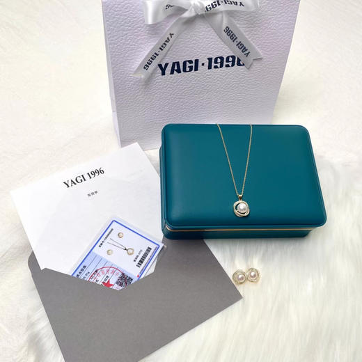 【品牌授权】轻奢珍珠项链耳环套装 明星同款珍珠项链耳环 礼盒+证书 商品图5