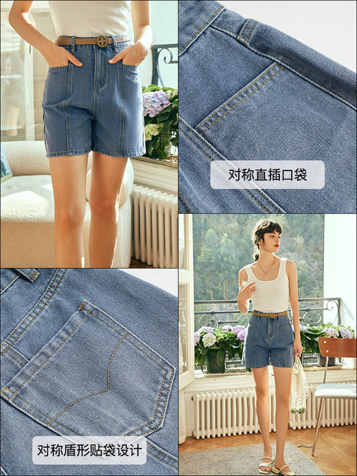 OLrain欧芮儿法式短款牛仔裤女夏季2023年新款高腰复古百搭A字裤 商品图1