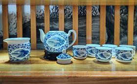 青花玲珑瓷茶具