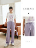 OLrain欧芮儿法式紫色休闲裤女夏季2023新款高腰宽松垂感阔腿裤子 商品缩略图1