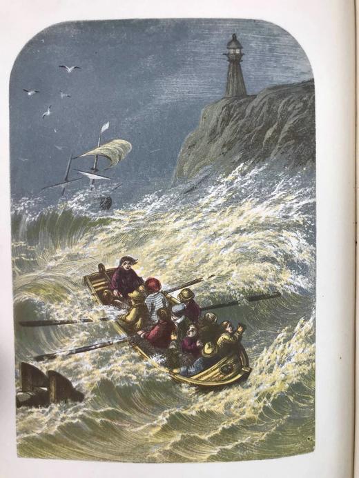 约19世纪后期 鲁宾逊漂流记 12幅彩色插图 漆布精装32开 商品图10