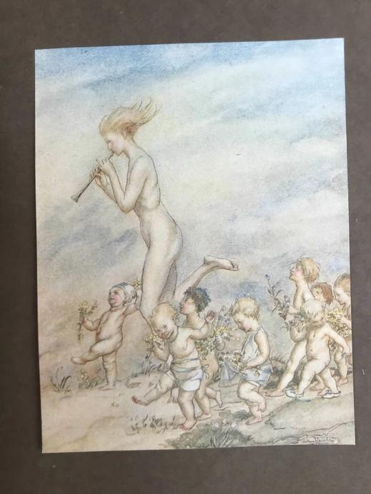 鬼才拉克姆限量签名本！1918年 斯温伯恩《生命之春：儿童诗集》 9幅彩色手工贴图与多幅黑白文间插图 犊皮（vellum）脊精装大16开 商品图12