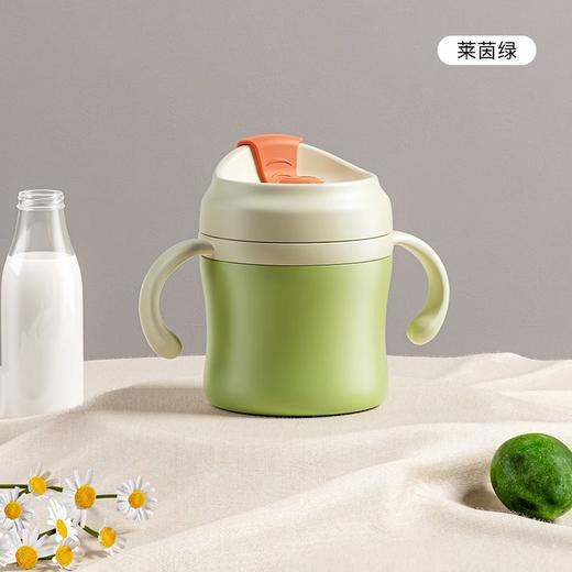 牛奶杯儿童不锈钢加热刻度米糊杯子吸管宝宝敞口直饮家用喝水学饮 商品图4