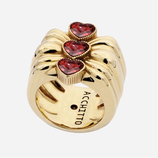 北京仓｜Acchitto-Corecini-红色 滚花水晶 戒指［意大利设计师］ 商品图2