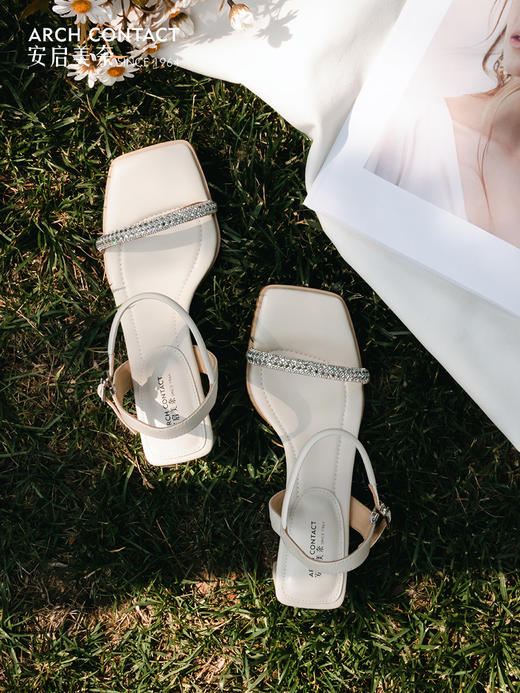 ARCHCONTACT安启美奈夏款一字带钻扣凉鞋52829 商品图2