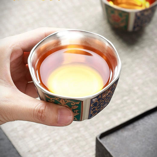 九谷烧六角银杯 商品图1