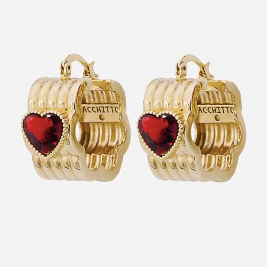 北京仓｜Acchitto-DESI- 金色 红心水晶 耳环［意大利设计师］ 商品图0