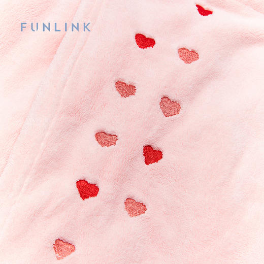 FUNLINK浴巾宿舍家用大裹巾吸水速干可穿可裹浴袍爱心刺绣浴裙61GM0009 商品图4