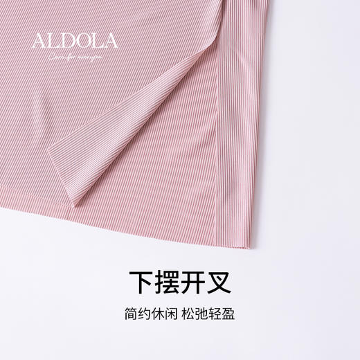 雅黛丽睡衣女款夏天冰丝圆领短袖家居服纯色简约中长款大码女睡裙 商品图4