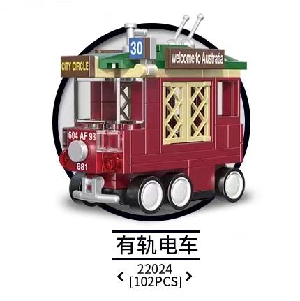 复古汽车模型回力车（22023-22026款）迪库 小颗粒拼装积木 商品图1