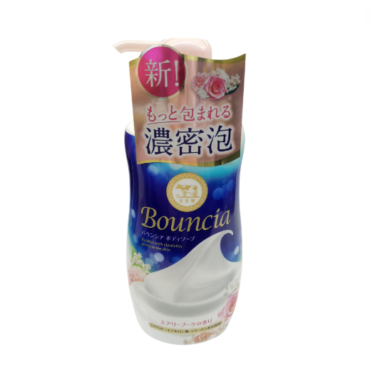 日本COW牛乳石碱浓密泡沫牛奶沐浴露粉色玫瑰味-480ML