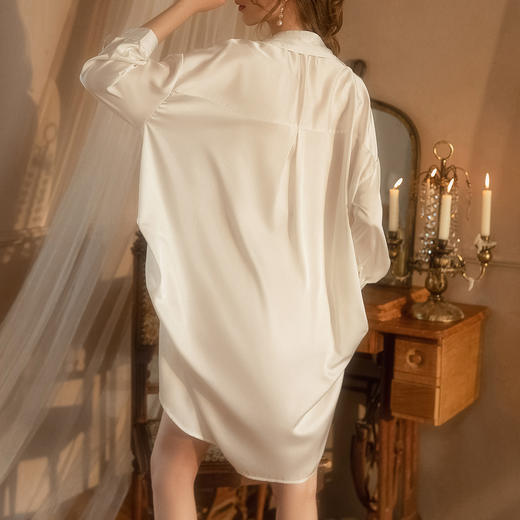 梦芭蒂纯欲冰丝睡裙男友风小众设计感睡裙冰丝透气舒适女士居家睡衣纯欲睡裙A 商品图1