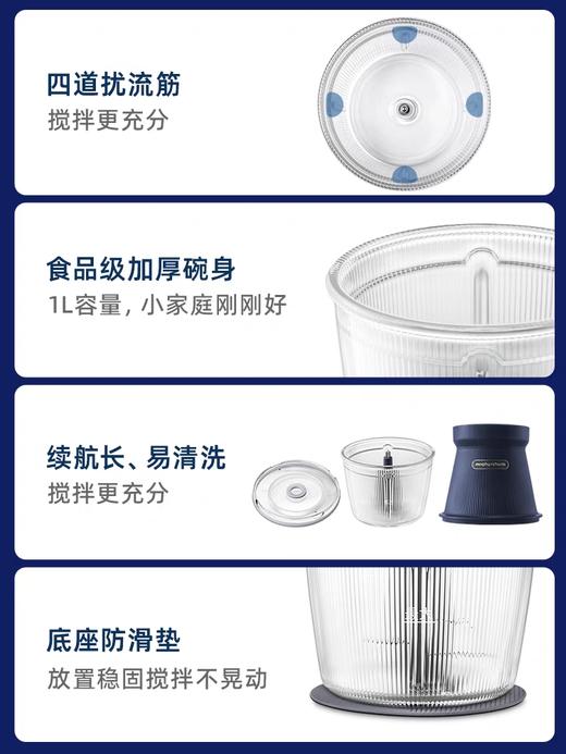 【摩飞玻璃绞肉机】家用小型辅食机多功能全自动电动绞馅打碎肉搅拌料理机 商品图2