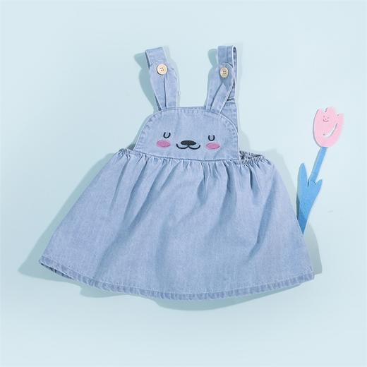 贝贝怡女宝宝兔子背带裙夏季新款儿童洋气背带连衣裙女孩甜美裙子 商品图3