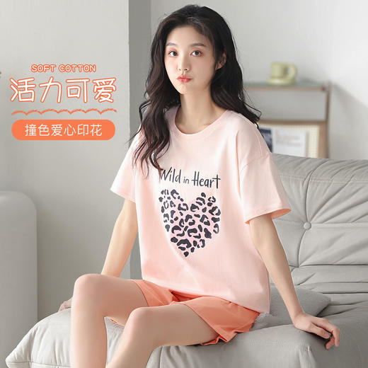 【清仓】【情侣款】【M-3XL】男女款夏季家居服套装纤丝鸟（60%棉） 商品图5