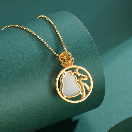 子佩集S925银【藏福】和田玉套链项链【WSF2443】镀金国潮2306 商品图1