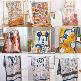 【39.9元/条起】国风纯棉纱布浴巾80*160cm盖毯1.5*2米午睡毯子夏季透气