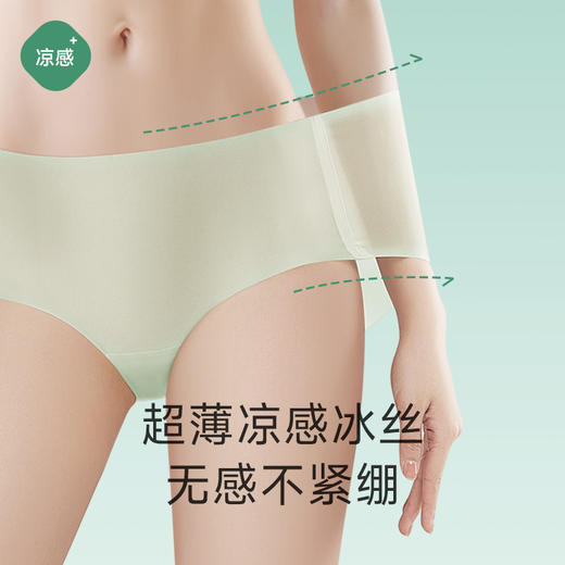 薄到没对手【69享六条轻奢品质无痕冰感面膜内裤】夏季冰丝无痕超薄内裤，女士中腰无痕，纯棉抗JUN全棉裆，速干隐形，性感三角短裤头 商品图1