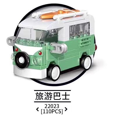 复古汽车模型回力车（22023-22026款）迪库 小颗粒拼装积木 商品图2