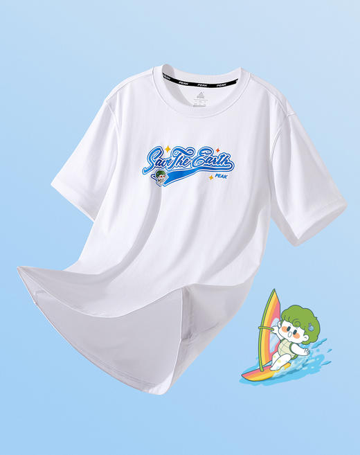 匹克【小海龟丽莎联名款】运动t恤男夏季休闲男女情侣款跑步短袖上衣DF632110 商品图1