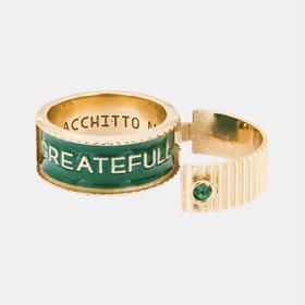 北京仓｜Acchitto-GREATEFULL- 复古绿 密语 感激 戒指［意大利设计师］