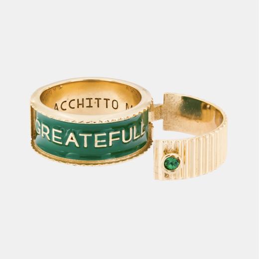 北京仓｜Acchitto-GREATEFULL- 复古绿 密语 感激 戒指［意大利设计师］ 商品图0