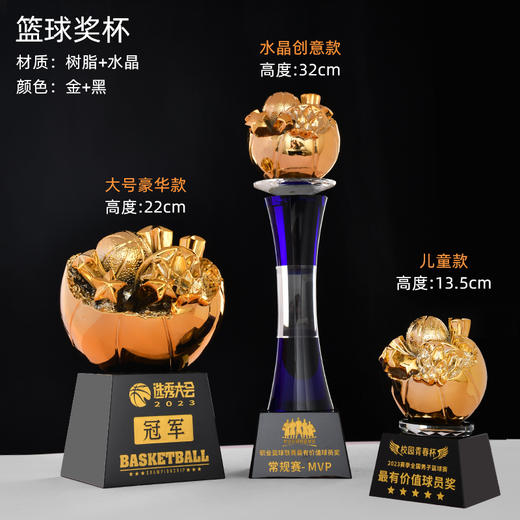 体育运动金属水晶奖杯定制员工团队学校学生友谊比赛篮球足球荣誉 商品图3
