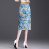 优雅气质，印花通勤中长款修身时尚包臀裙夏款高腰半身裙MYX-6678 商品缩略图1