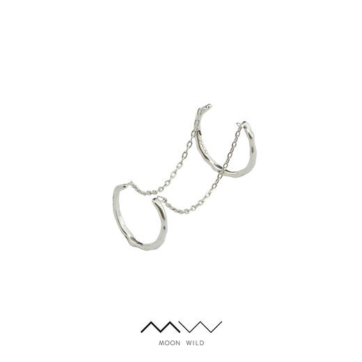 野月亮 原创国潮设计连体双戒女ins小众设计轻奢食指戒装饰戒指环204YJ0007 商品图0