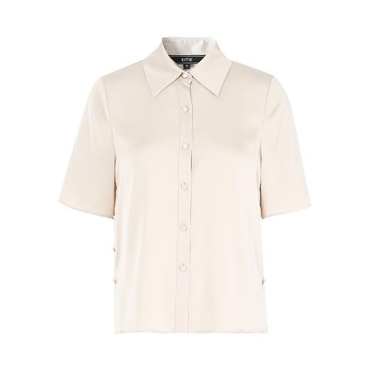EITIE爱特爱宽松直筒显瘦通勤垂坠短袖衬衫简约百搭夏新款B13130 商品图5