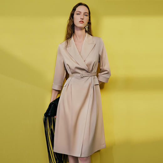 EITIE爱特爱春季新款显瘦通勤百搭时尚收腰西装连衣裙7307028 商品图3