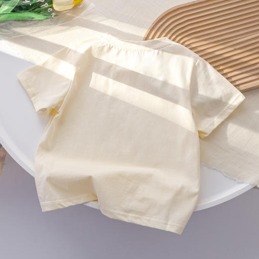 【儿童夏季短袖T恤2023新款夏装圆领上衣】女宝宝薄款半袖百搭外穿t恤，耐磨耐穿不易变形 商品图1