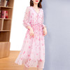 夏季新款，大码中年妈妈桑蚕丝度假飘逸中长裙桑蚕丝妈妈夏装连衣裙KQN-82393786 商品缩略图2