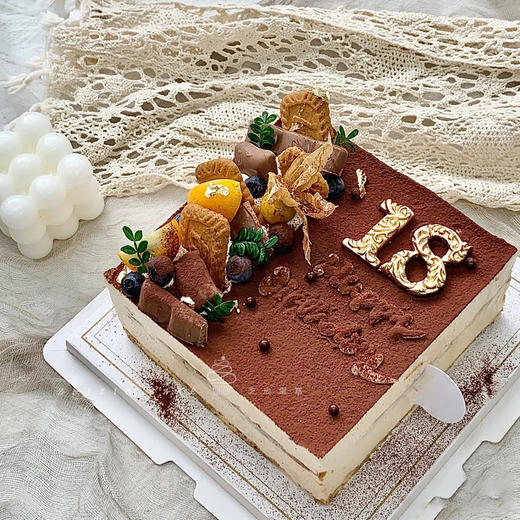 【豆蔻年华】提拉米苏慕斯生日蛋糕 商品图0