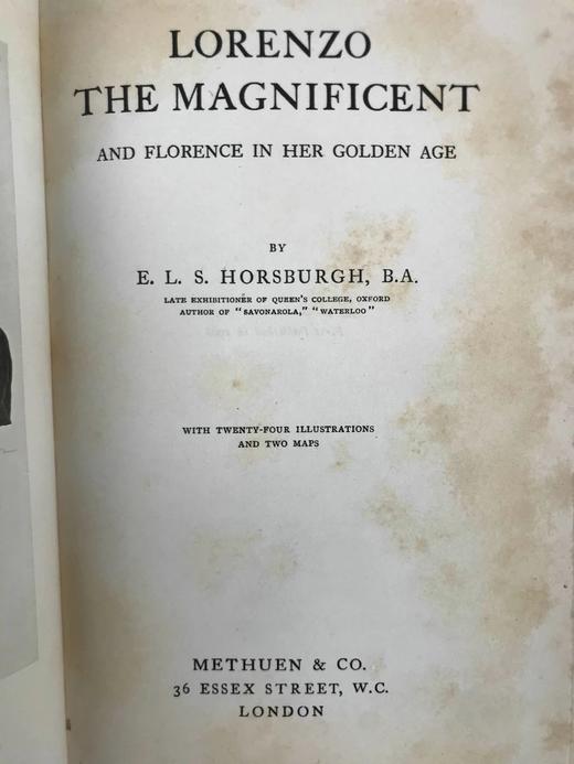 1908年 洛伦佐与佛罗伦萨的黄金时代 24幅插图 漆布精装大32开 商品图3