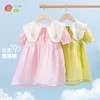 贝贝怡女童花边领短袖连衣裙优雅法式风公主蓬蓬裙女孩洋气裙子 商品缩略图3