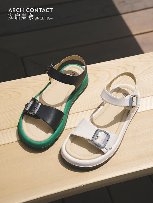 平跟凉鞋 | ARCHCONTACT安启美奈 金属扣女鞋52819 商品图4