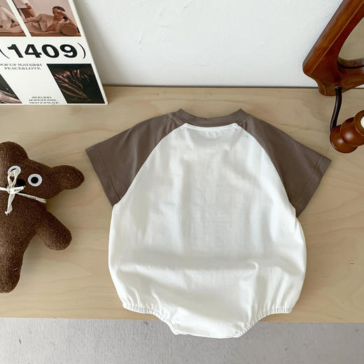 【潮装新款！小熊包屁衣】2024夏款，韩版宽松，男宝三角包屁衣，亲肤柔软，婴儿棕色小熊包屁衣，柔软舒适棉爬服-QQ 商品图3