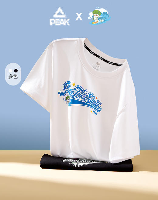 匹克【小海龟丽莎联名款】运动t恤男夏季休闲男女情侣款跑步短袖上衣DF632110 商品图2