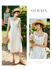OLrain欧芮儿法式白色吊带连衣裙女夏季2023年新款收腰刺绣A字裙 商品缩略图0
